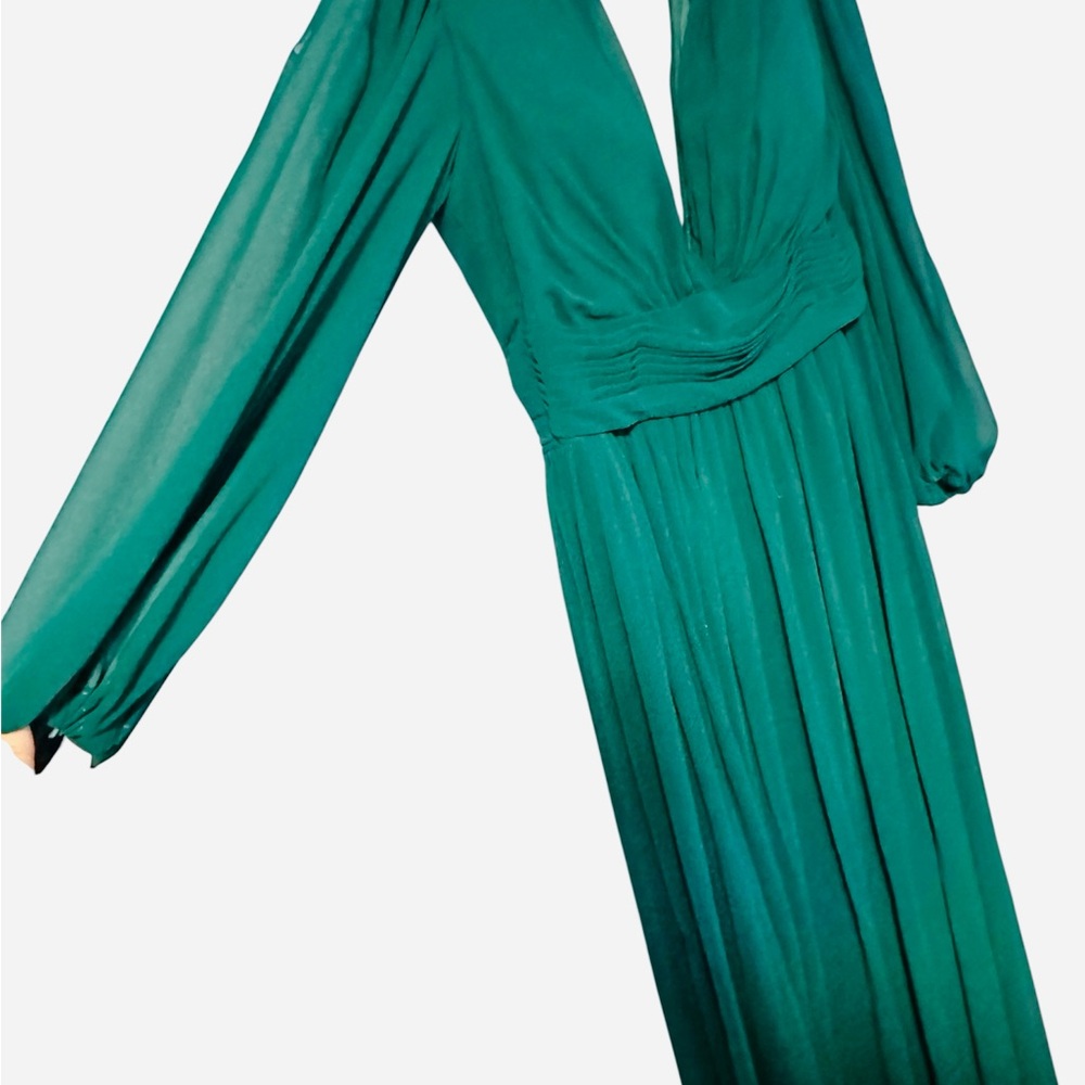 Elegant Teal Long Sleeve Dress